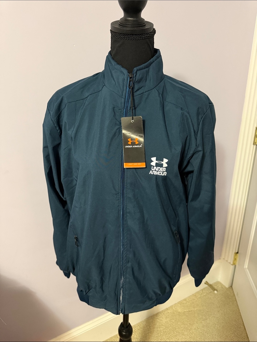 Dark Blue Under Armour Boys Full-Zip Performance Jacket